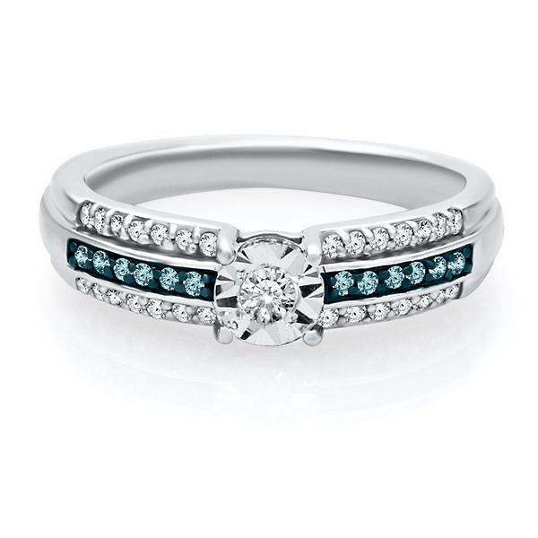 Helzberg Diamonds Promise Rings
 1 4 ct Blue & White Diamond Silver Promise Ring