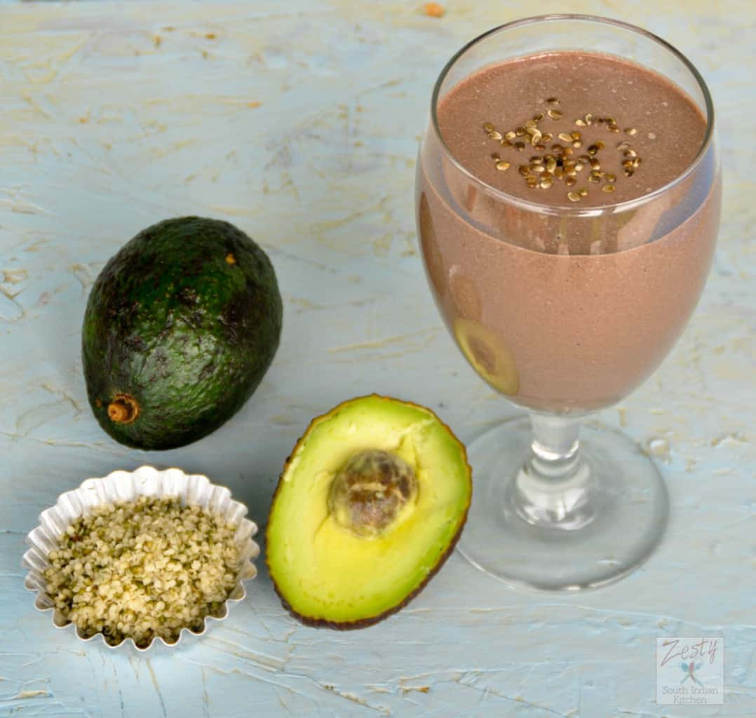 Hemp Seed Smoothies
 Protein Rich Chocolate Avocado Hemp Seed Smoothie Zesty