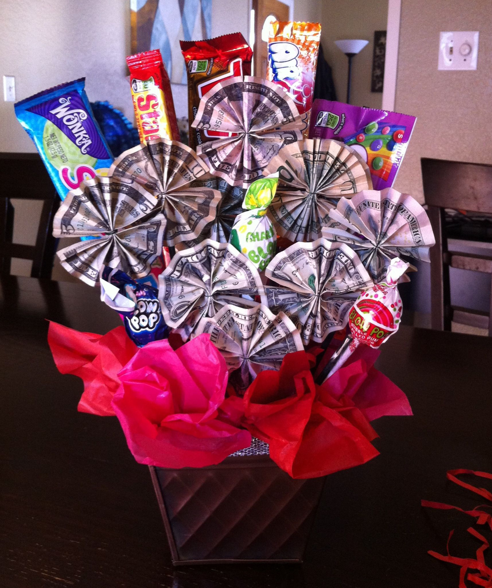 High School Graduation Gift Ideas For Boys
 Money candy bouquet I made this for my niece as a t