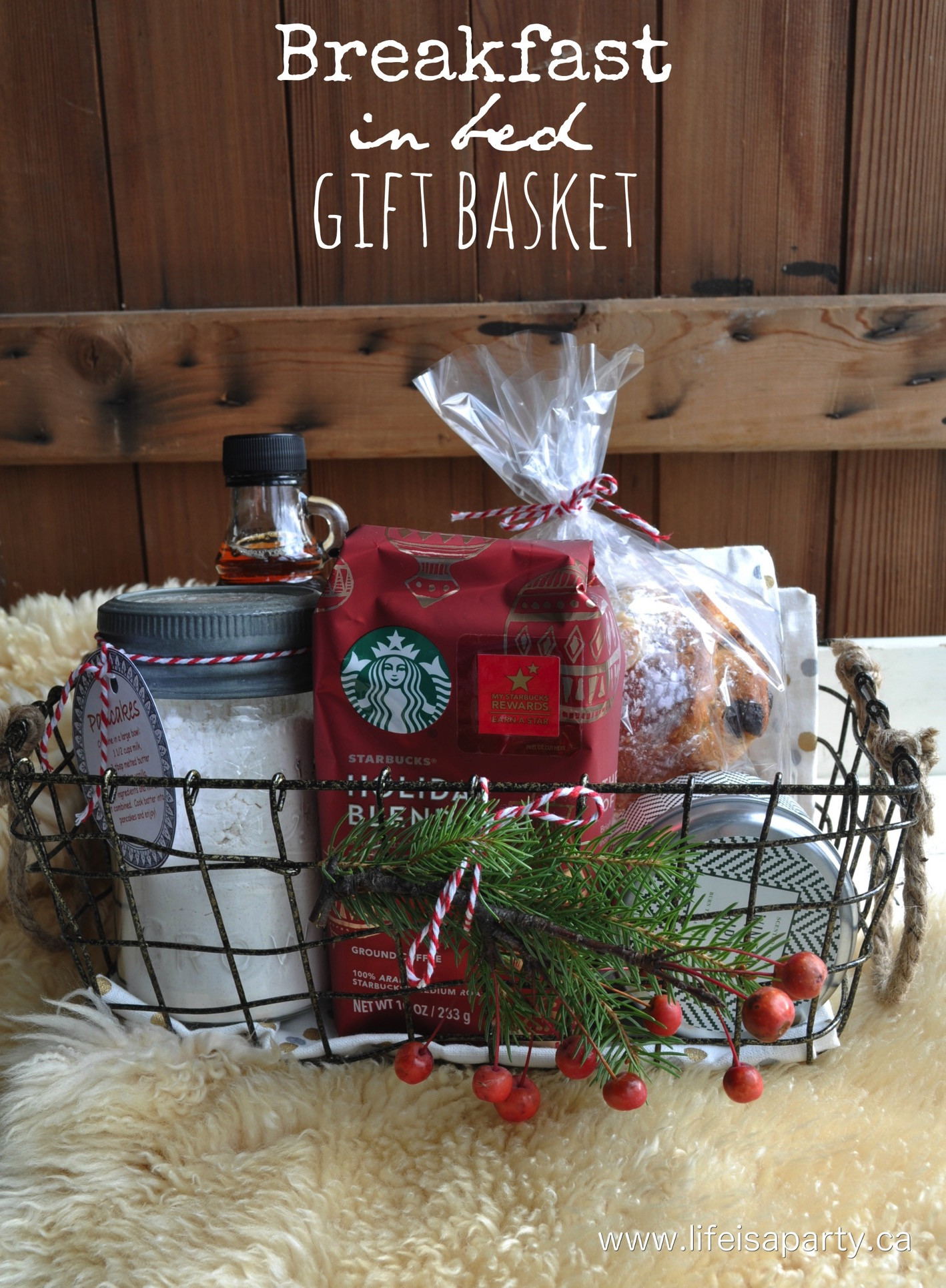 Holiday Gift Basket Ideas
 Breakfast in Bed Gift Basket Life is a Party