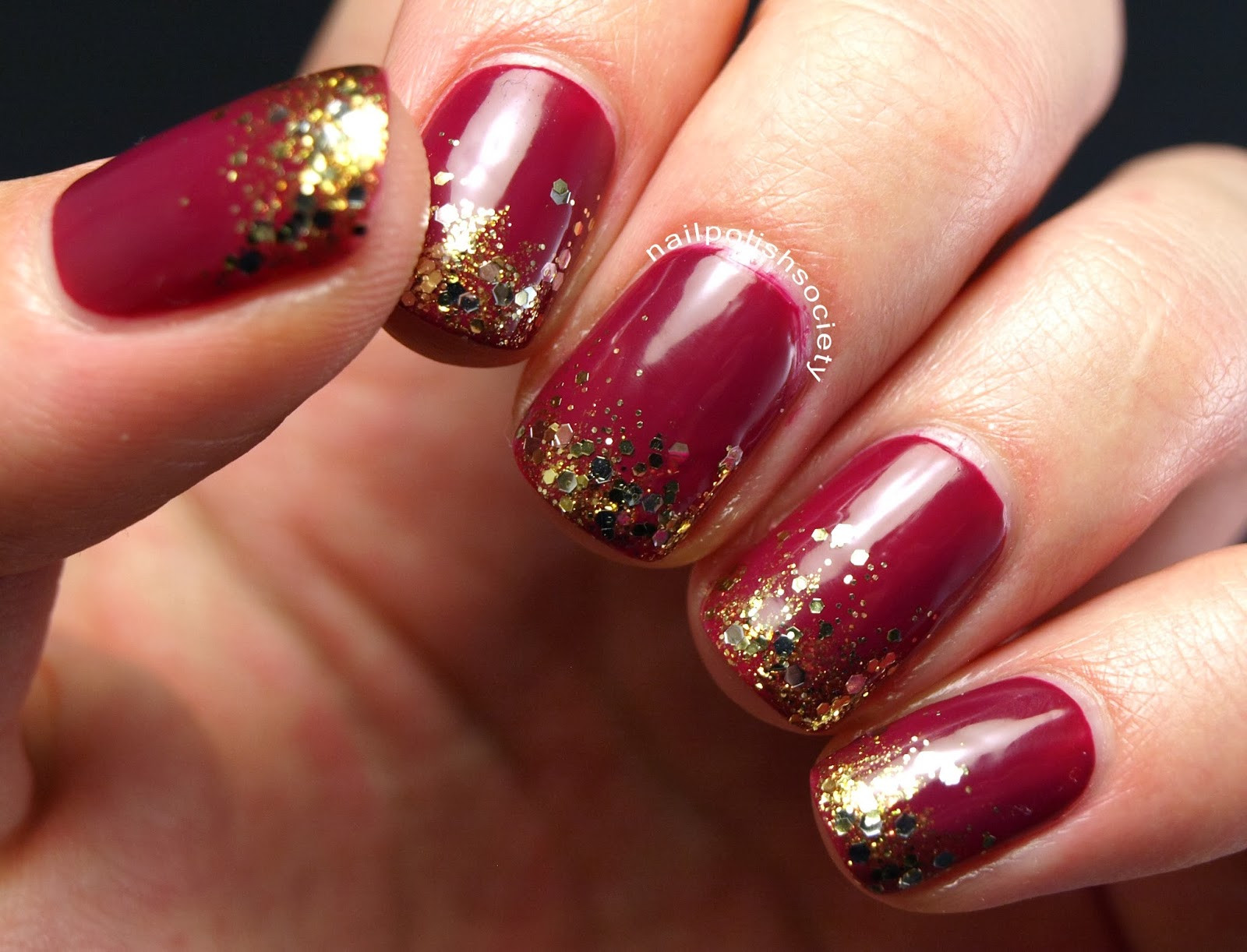 10. Holiday Nail Designs with a Pop of Fall Colors - wide 8