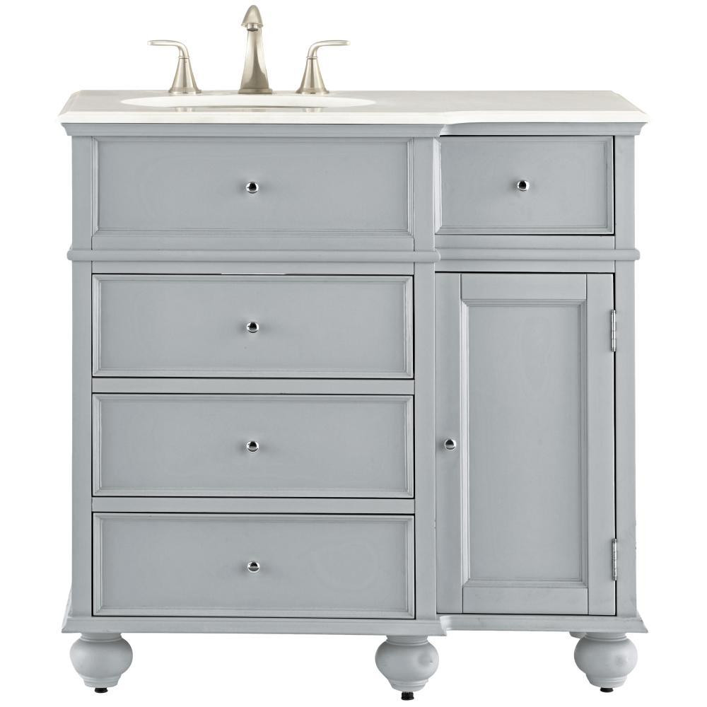 Home Depot Bathroom Vanity Top
 Home Decorators Collection Hampton Harbor 36 in Vanity in