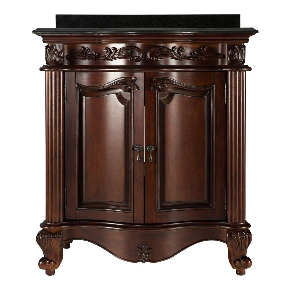 Home Depot Bathroom Vanity Top
 Foremost Estates 31 inch Vanity in Rich Mahogany with