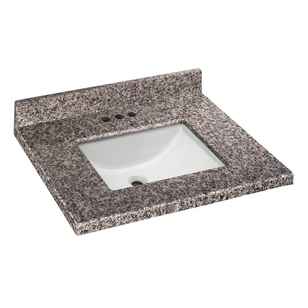 Home Depot Bathroom Vanity Top
 Home Decorators Collection 25 in W x 22 in D Granite