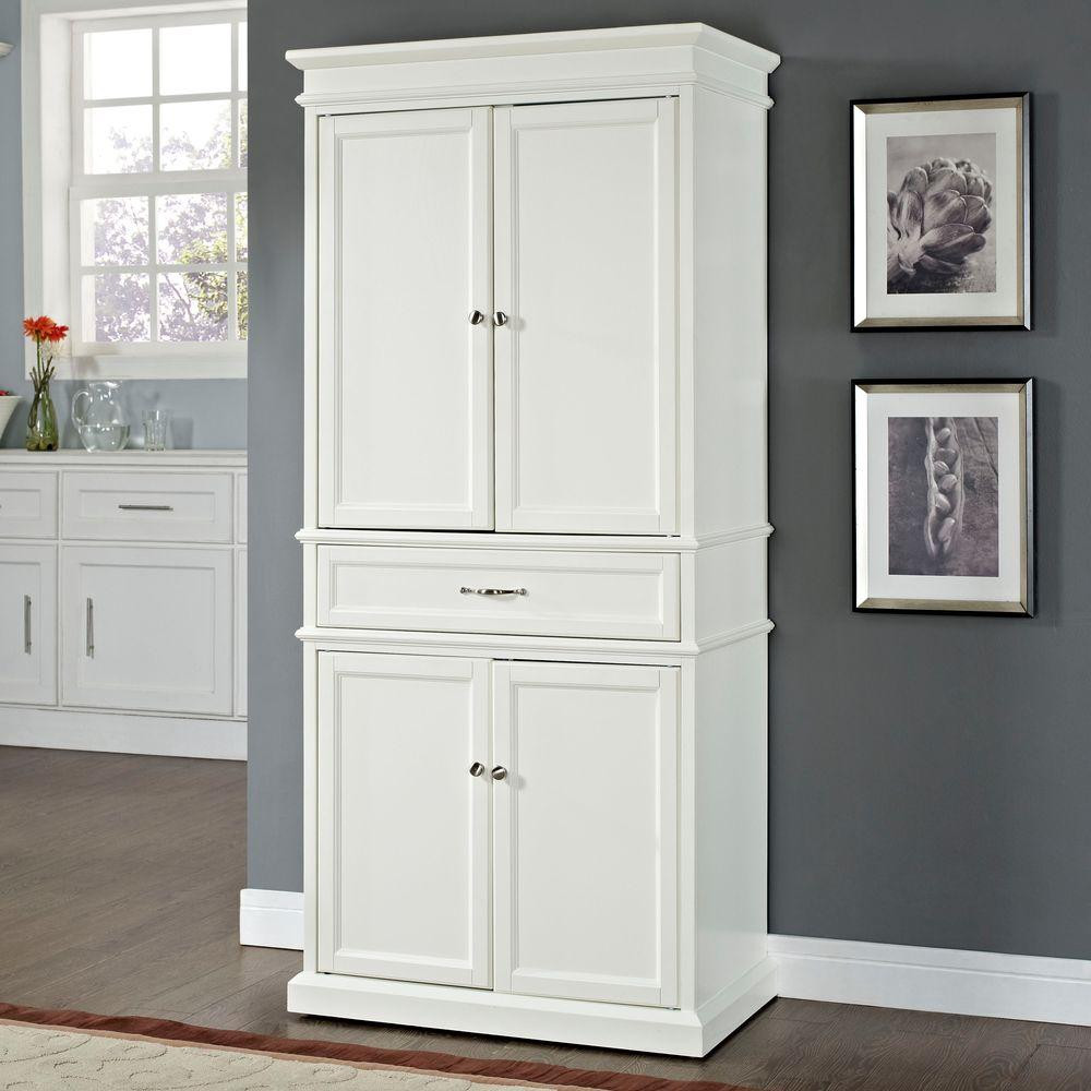 Home Depot Kitchen Organization
 Crosley Parsons White Storage Cabinet CF3100 WH The Home