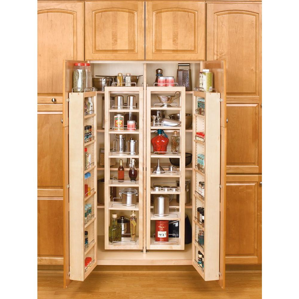 Home Depot Kitchen Organization
 Rev A Shelf 57 in H x 12 in W x 7 5 in D Wood Swing Out