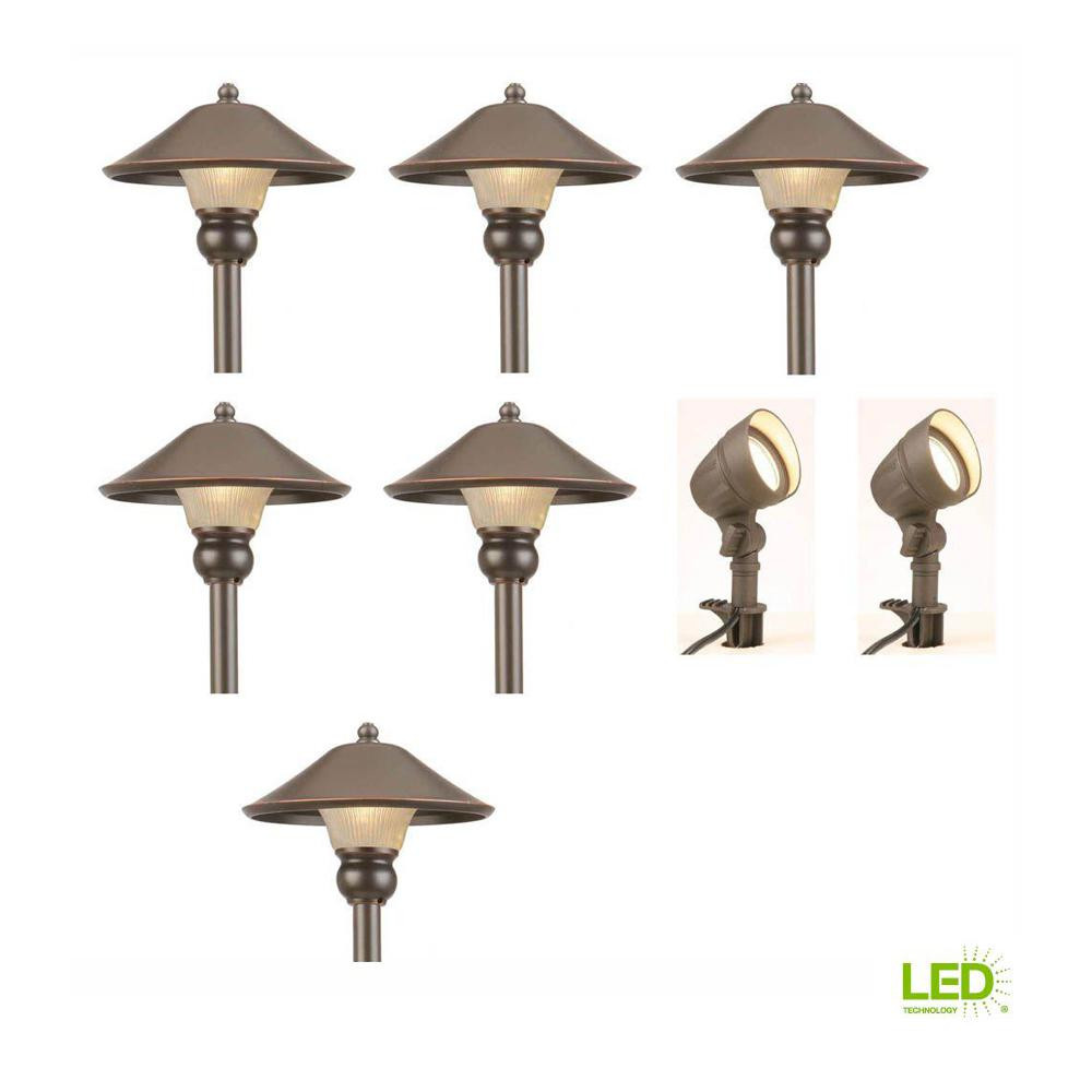 Home Depot Led Landscape Lighting
 Hampton Bay Low Voltage Bronze Outdoor Integrated LED