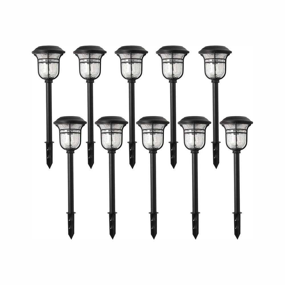 Home Depot Solar Landscape Lights
 Hampton Bay Solar Powered Black LED Outdoor Integrated