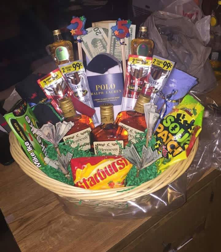 Homemade Birthday Gift Basket Ideas
 Birthday basket for him …