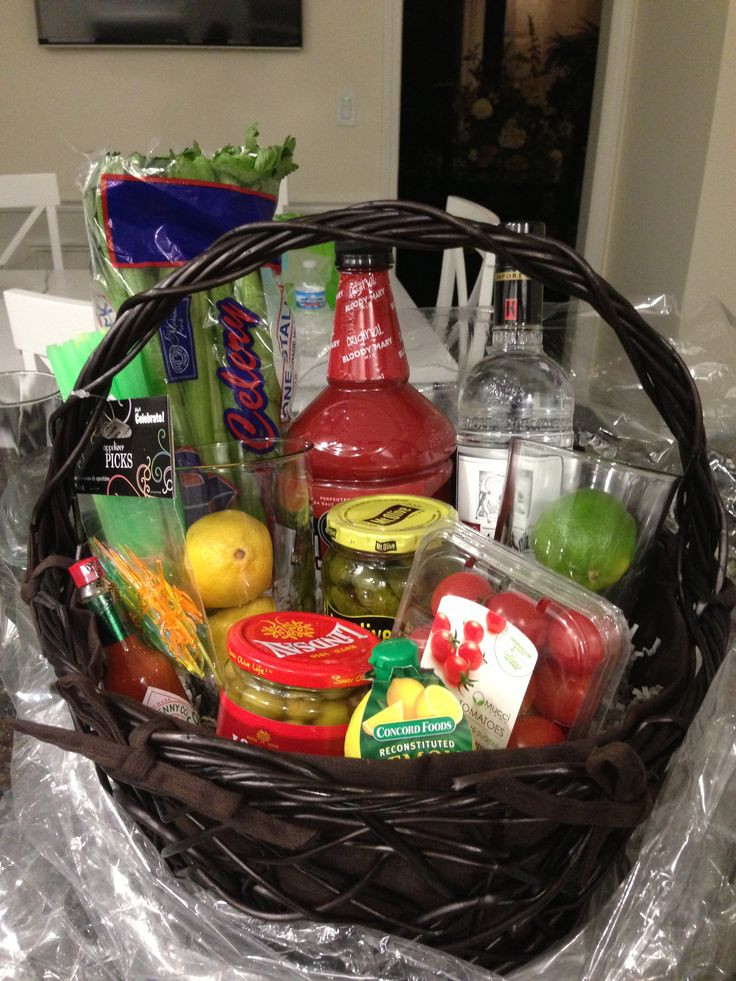 Homemade Birthday Gift Basket Ideas
 Bloody Mary basket I made for a friend s 21st birthday