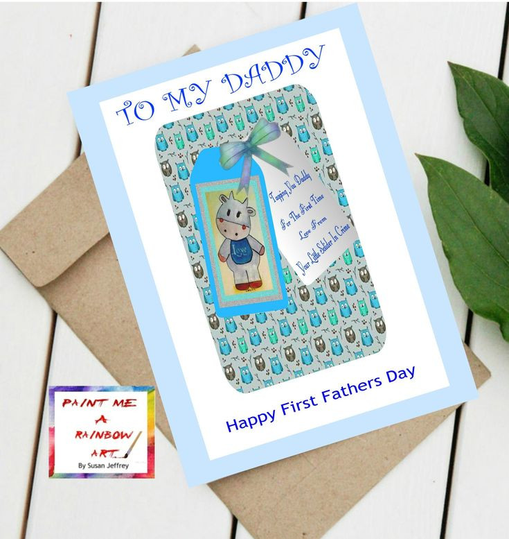 Homemade Father'S Day Gifts From Baby
 First Father Day Gift for Daddy Greeting from Baby Son