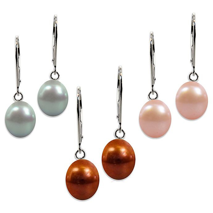 Honora Pearl Earrings
 Honora Bridal Collection Sterling Silver 8 9mm Freshwater