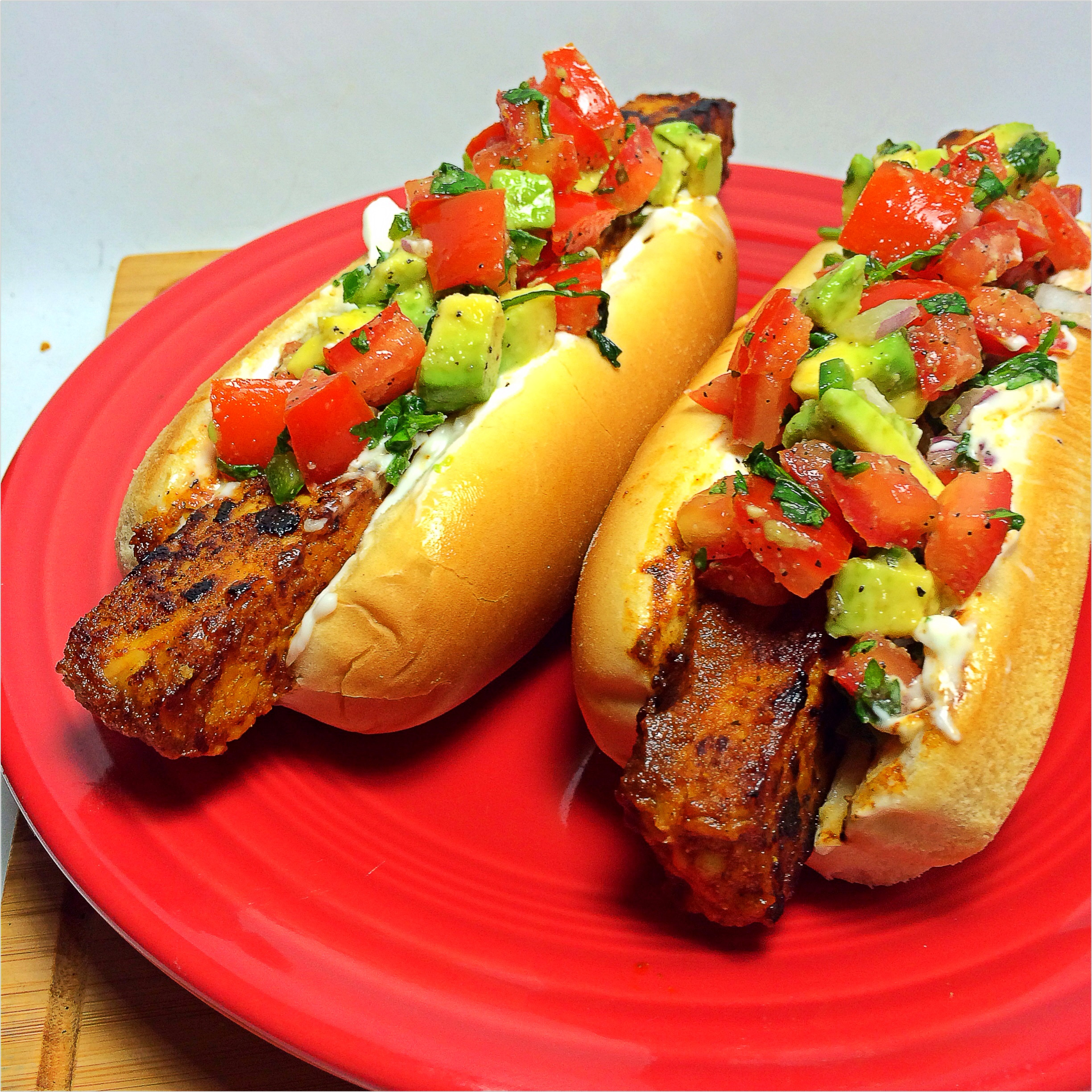 Hot Dogs Mexicanos
 Tempeh Caliente A La Mexicana Mexican Style Tempeh Dog