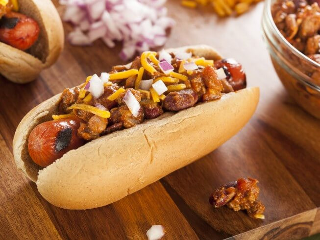 Hot Dogs With Chili
 Crock Pot Hot Dog Chili Recipe from CDKitchen