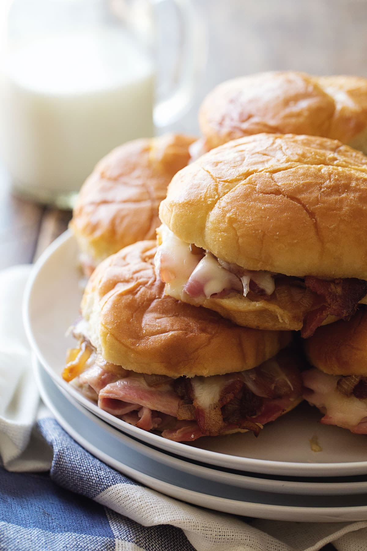 Hot Ham Sandwich Recipes
 Hot Ham and Cheese Sandwiches with Bacon and Caramelized