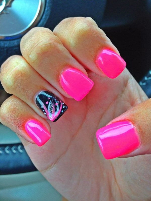 Hot Pink Nail Designs
 31 Hot Pink And Black Nail Designs for A Unique Look in 2020