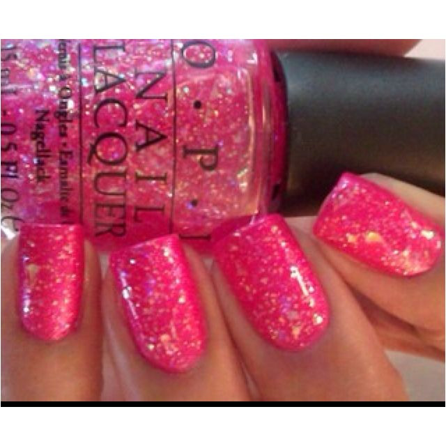 Hot Pink Nails With Glitter
 Hot pink glitter nails Hair & Beauty & Fashion