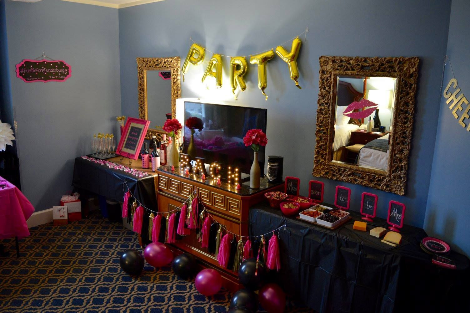 Hotel Birthday Party Ideas For Adults
 Hotel room decor BacheloretteParty