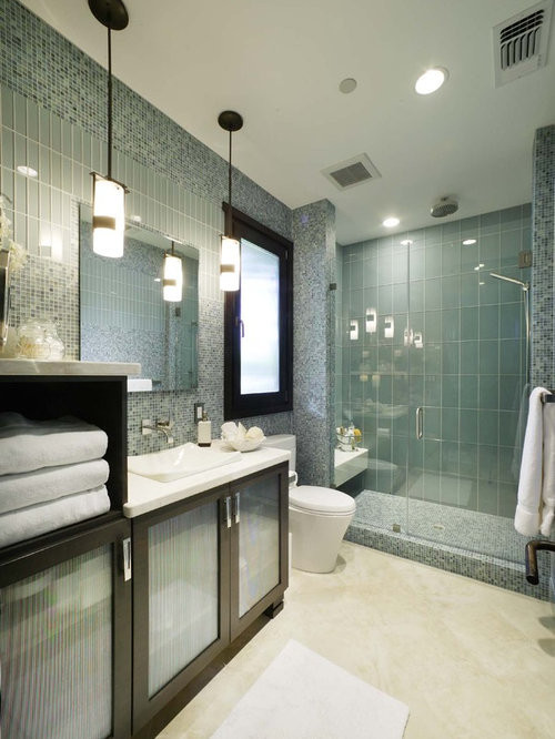 Houzz Bathroom Shower
 Glass Tile Shower