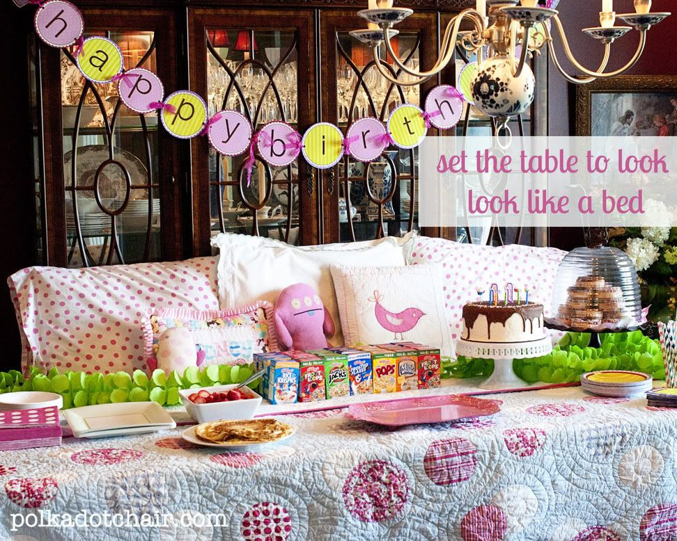 How To Decorate Birthday Party
 Simple "un" Slumber Party The Polkadot Chair