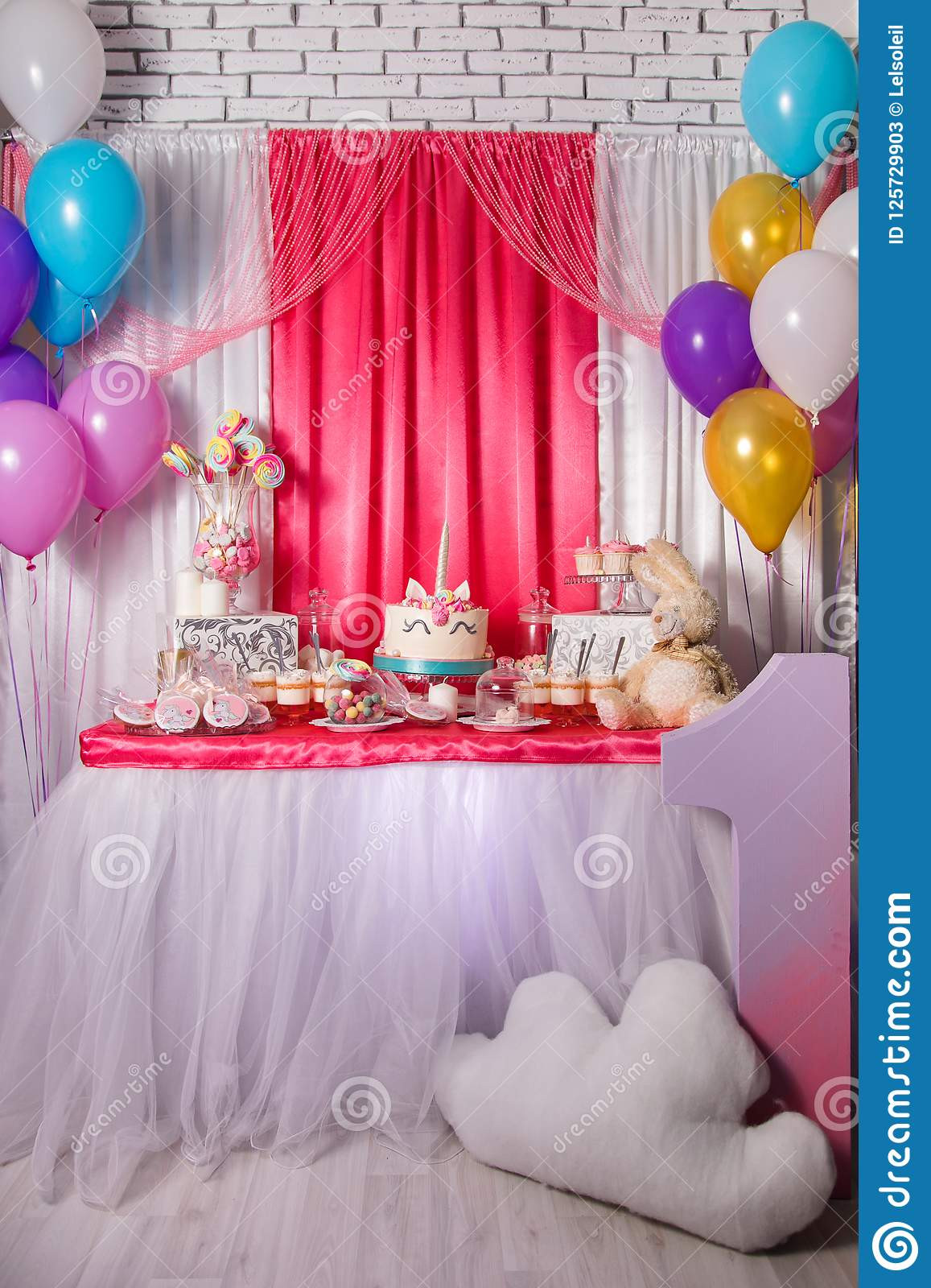 How To Decorate For A Birthday Party
 First Baby Girl Birthday Party Concept Candy Bar With