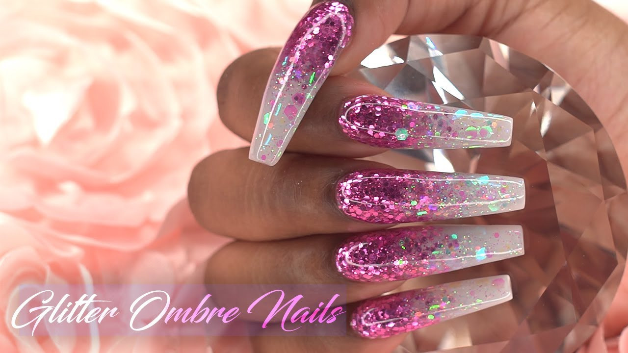 How To Do Glitter Acrylic Nails
 Acrylic Nails Tutorial How to Encapsulated Nails Pink