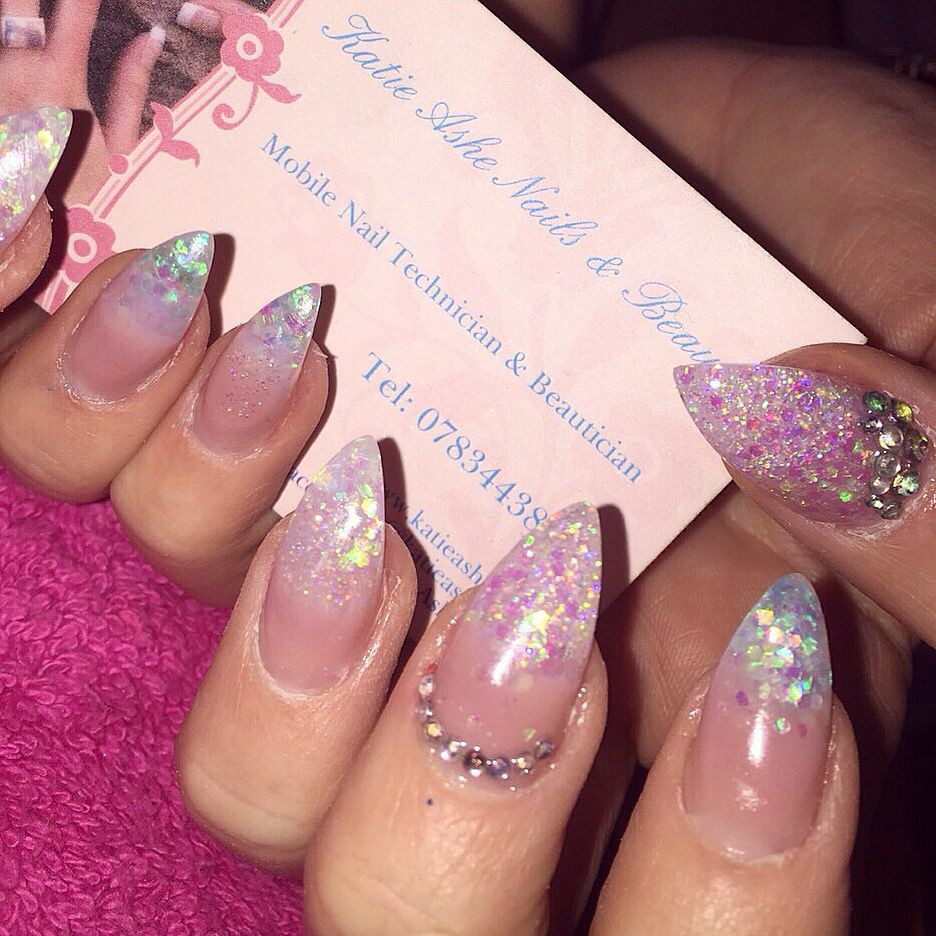 How To Do Glitter Acrylic Nails
 Clear glitter acrylic nails done by me 💅 With images