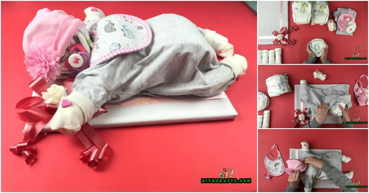 How To Make Baby Shower Gifts Out Of Diapers
 How to Make a Cute “Sleeping Baby” Out of Diapers Baby