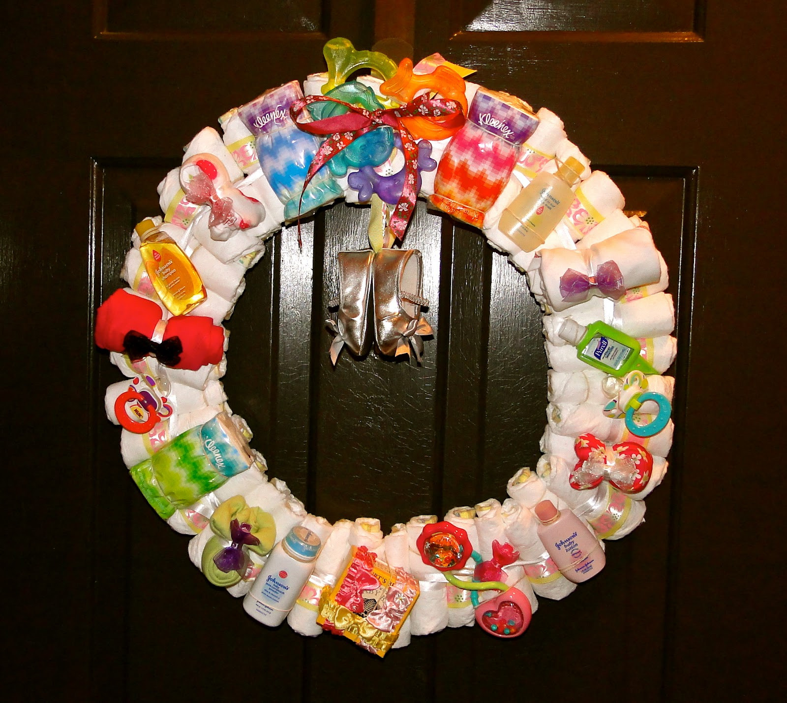 How To Make Baby Shower Gifts Out Of Diapers
 Behind The After My Original Diaper Wreath 2nd Edition