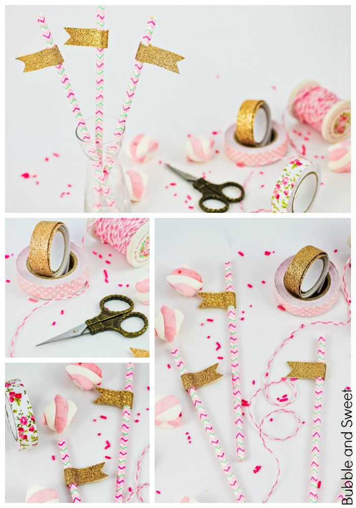 How To Make Birthday Decorations
 Bubble and Sweet All that glitters party straws DIY