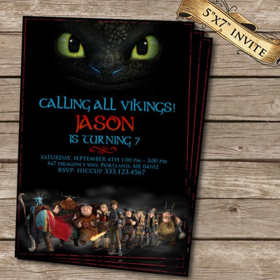 How To Train Your Dragon Birthday Invitations
 How to Train Your Dragon 2 Birthday Invitation Printable