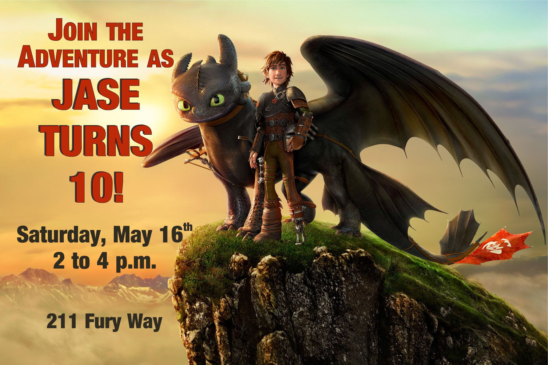 How To Train Your Dragon Birthday Invitations
 How to Train Your Dragon invitation