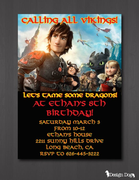 How To Train Your Dragon Birthday Invitations
 Cori Anne on Etsy