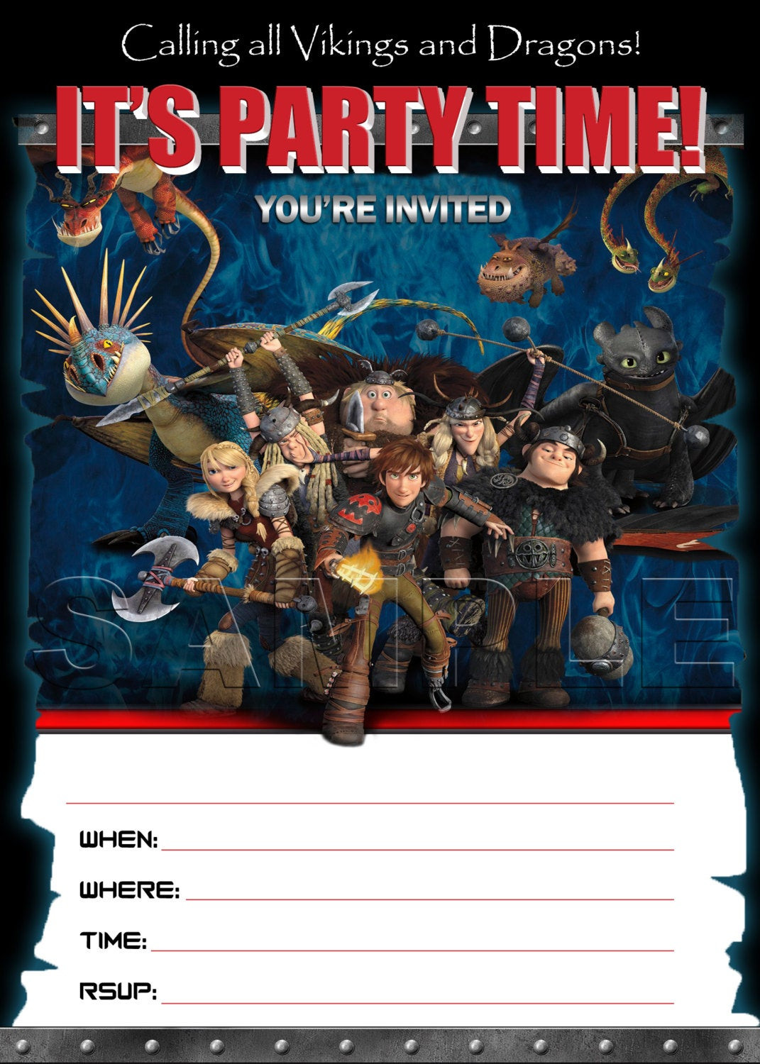 How To Train Your Dragon Birthday Invitations
 How to Train Your Dragon 2 Birthday Invitation INSTANT