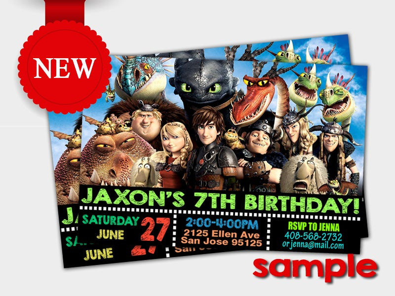 How To Train Your Dragon Birthday Invitations
 How To Train Your Dragon Design Birthday Invitation