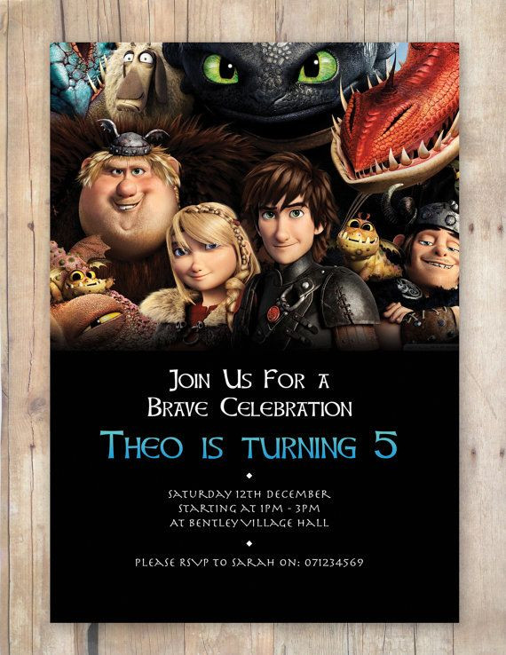 How To Train Your Dragon Birthday Invitations
 How to train your dragon Party Invitation by FlurgDesigns
