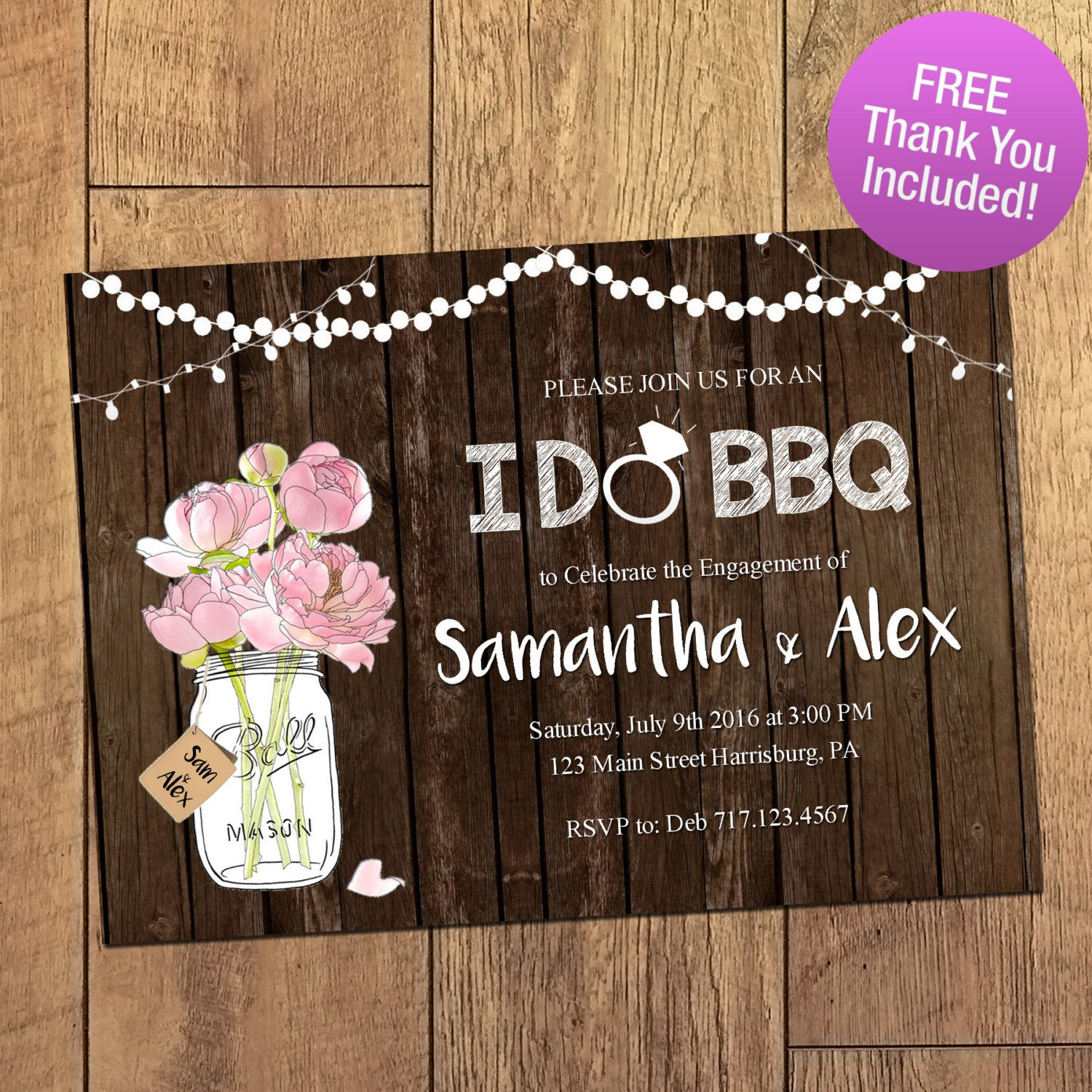 I Do Bbq Engagement Party Ideas
 I DO BBQ Invitation Rustic Mason Jar Engagement Party