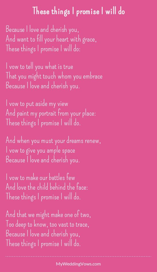 I Promise Wedding Vows
 10 best wedding vows images on Pinterest