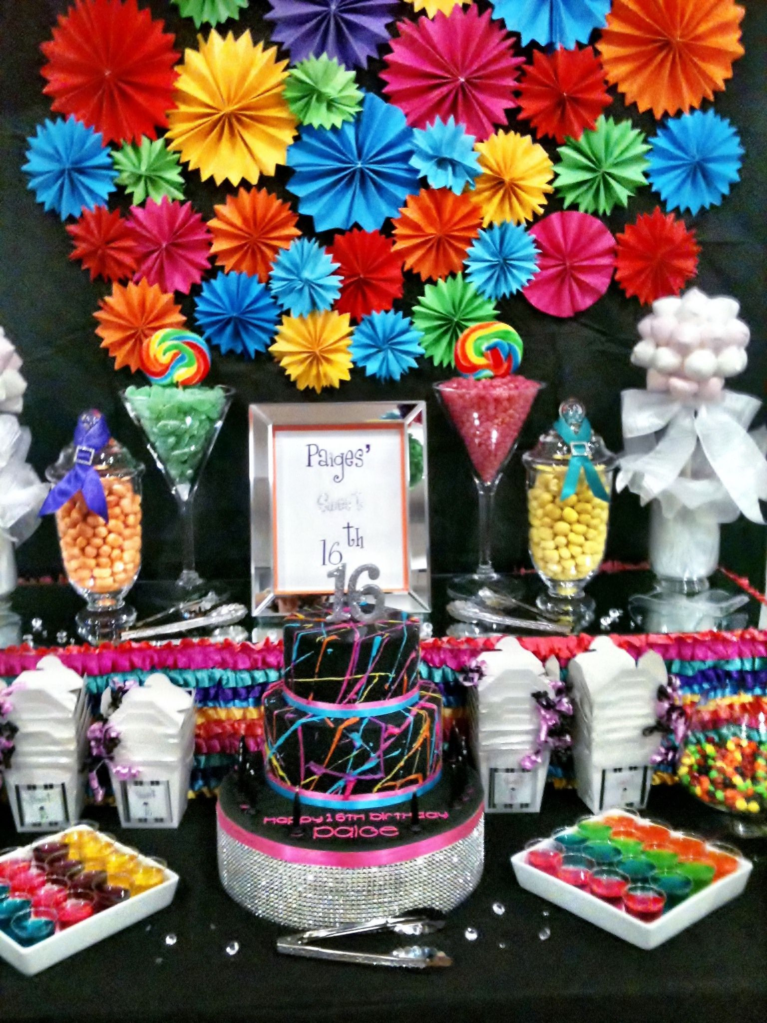 Ideas For 16Th Birthday Party
 Bright Rainbow 16th Birthday Theme