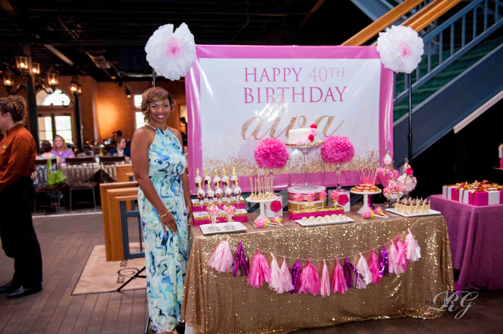 Ideas For 40Th Birthday Party Female
 Create Cook Capture Diva Pink & Gold 40th Birthday Party