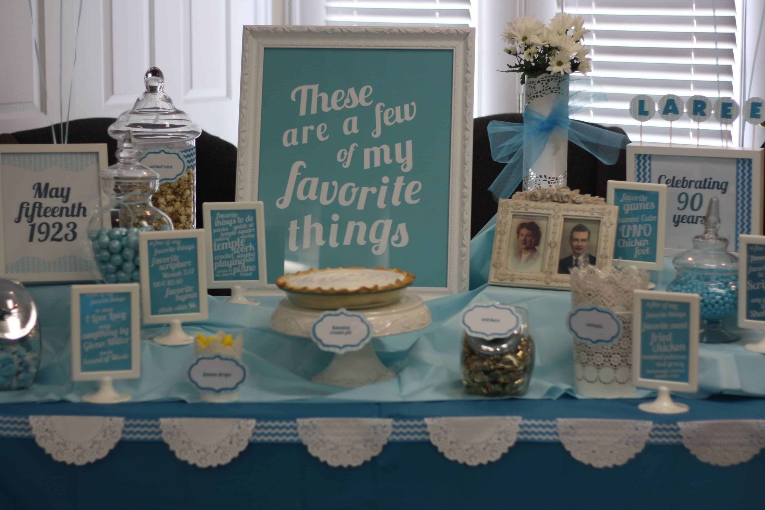 Ideas For 90Th Birthday Party
 My Favorite Things 90th Birthday Party Theme