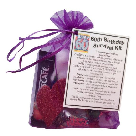 Ideas For A 60Th Birthday Gift
 60th Birthday Survival Kit 60th Gift Gift for by SmileGiftsUK