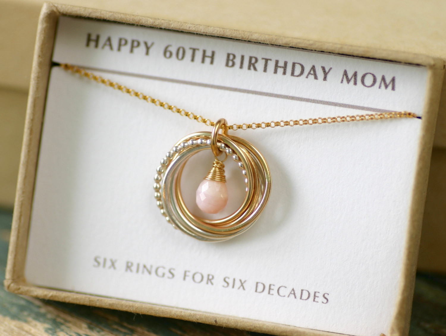 Ideas For A 60Th Birthday Gift
 60th birthday ts for women pink opal necklace gold jewelry
