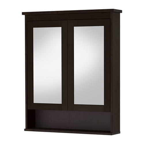 Ikea Bathroom Mirror
 HEMNES Mirror cabinet with 2 doors black brown stain 32