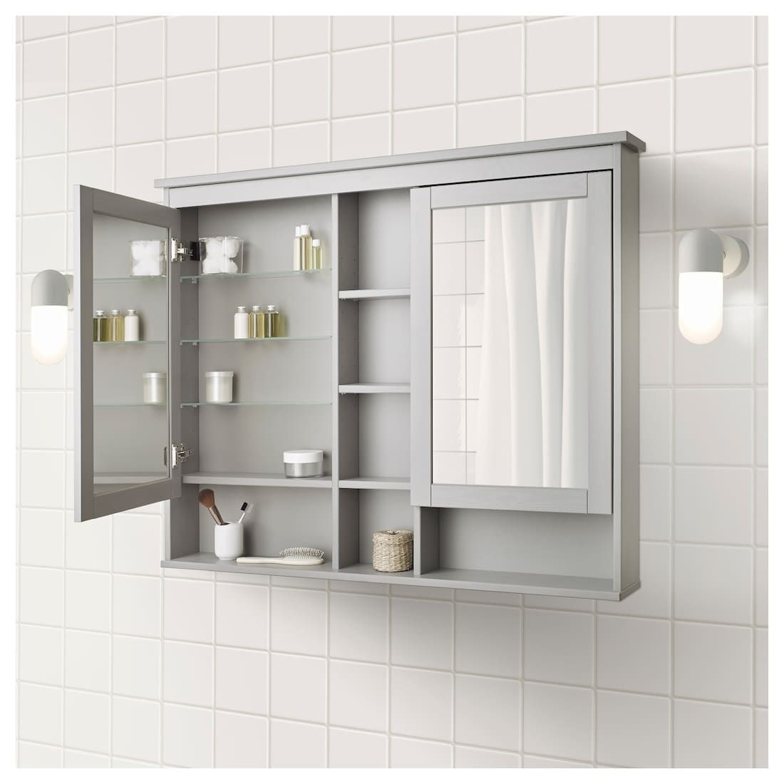 Ikea Bathroom Mirror
 IKEA HEMNES Gray Mirror cabinet with 2 doors