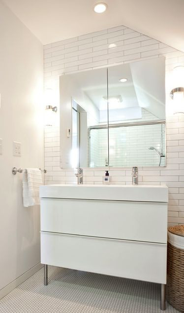 Ikea White Bathroom Cabinet
 Ikea Godmorgon cabinet in gloss white with Braviken sink