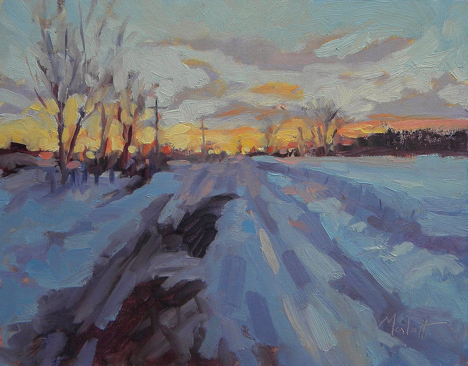 Impressionist Landscape Paintings
 Painting Daily Heidi Malott Original Art Sunset Winter