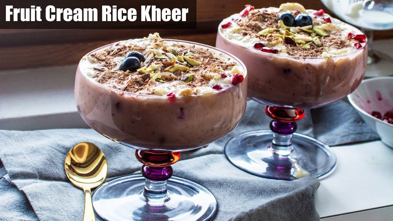 Indian Rice Dessert
 Fruit Cream Rice Kheer Recipe I Indian Pudding Kheer