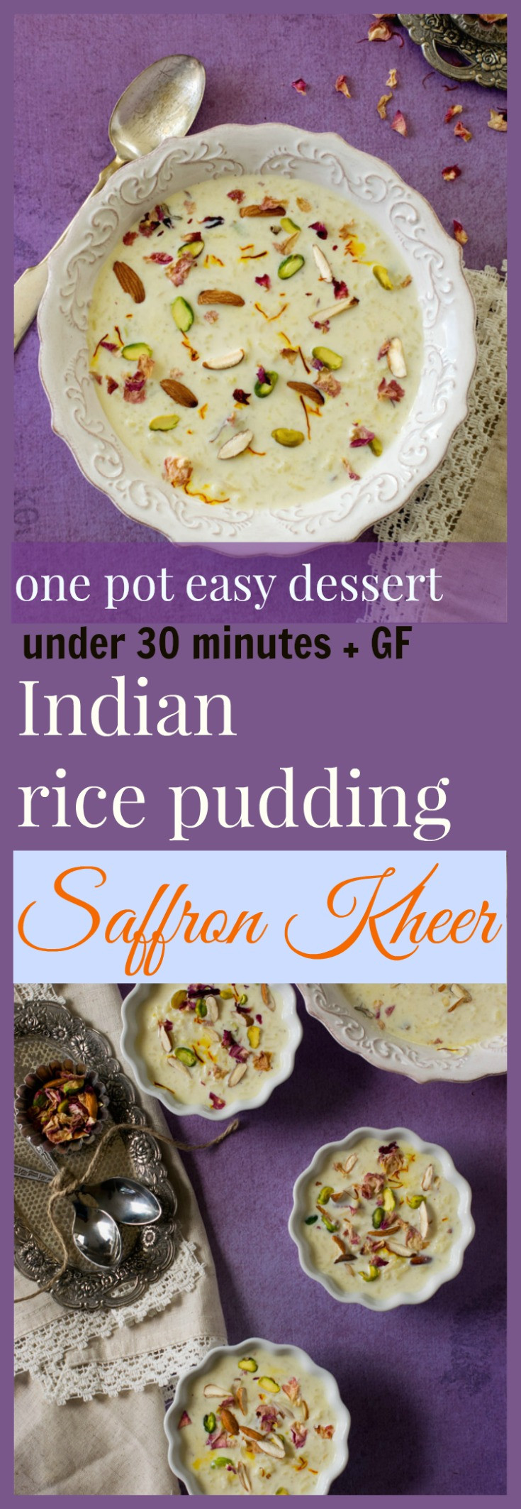 Indian Rice Dessert
 Saffron rice kheer Indian rice pudding one pot dessert