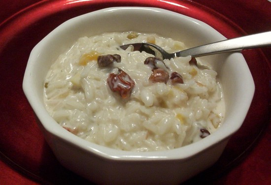 Indian Rice Dessert
 A FRIDGE FULL OF FOOD Indian Rice Pudding on a Dark